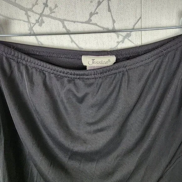 Jessica Vintage Black Chiffon Overlay Criss Cross Wide Leg Pants - Picture 5 of 6